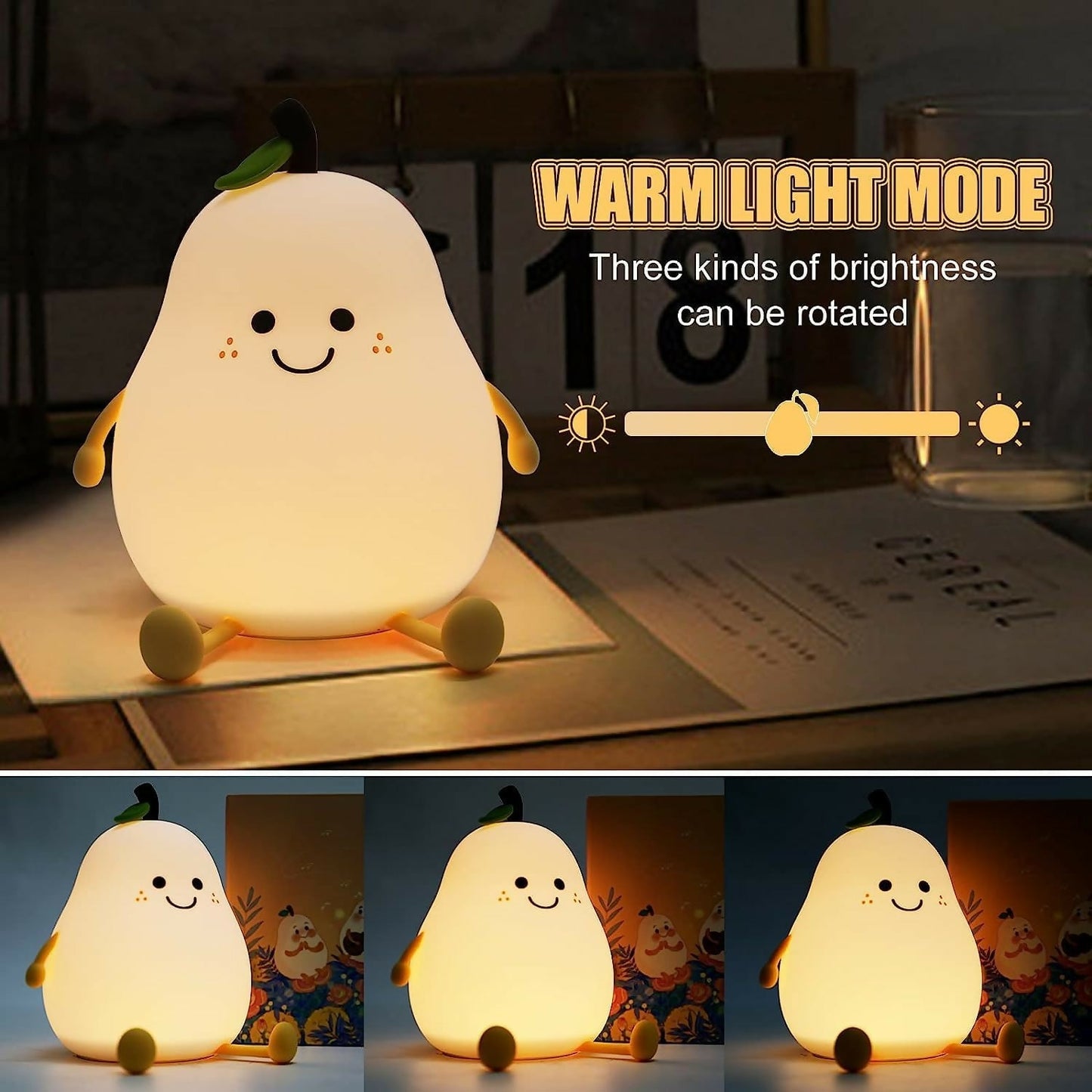 cute pear silicone night lamp