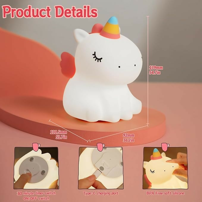 cutest unicorn silicone night lamp