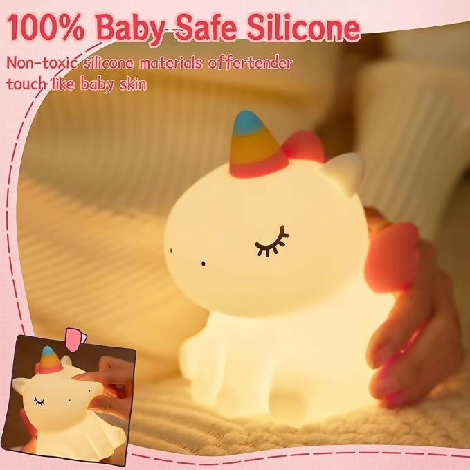 cutest unicorn silicone night lamp