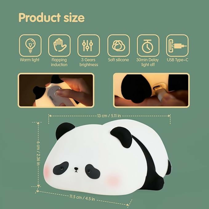 adorable sleeping panda night lamp