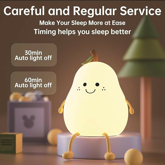 cute pear silicone night lamp